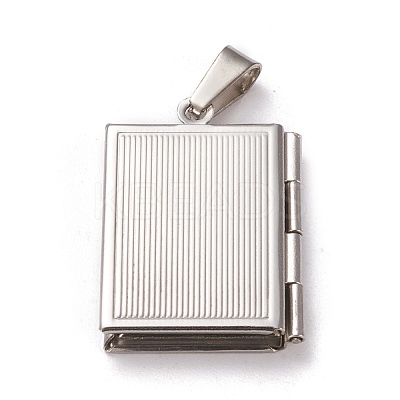 Tarnish Resistant 304 Stainless Steel Locket Pendants STAS-K197-02P-1