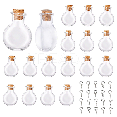 40Pcs 2 Style Glass Bottles AJEW-SC0001-34-1