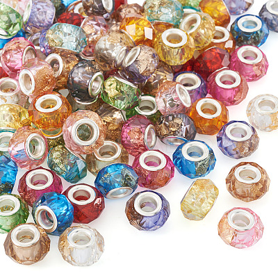 84Pcs 12 Colors Transparent Resin Rondelle European Beads RESI-TA0004-73-1