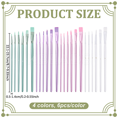 24Pcs 4 Colors Sector Painting Brush DRAW-ME0001-01-1