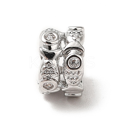 Brass Micro Pave Cubic Zirconia European Beads KK-M233-33P-1