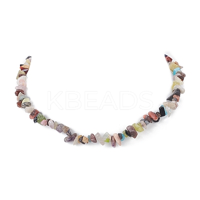 Mixed Gemstone Chips Beads Necklaces NJEW-JN04275-03-1