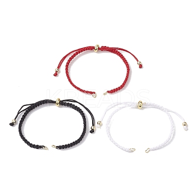 3Pcs 3 Colors Braided Nylon Cord Slider Bracelet Making AJEW-JB01236-1