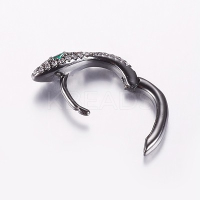Brass Micro Pave Cubic Zirconia Hoop Earrings EJEW-F134-01B-1