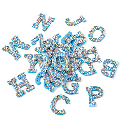 Alphabet Resin Rhinestone Patches DIY-TAC0005-45F-1