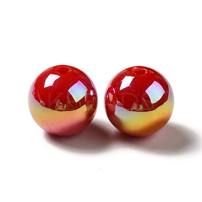 UV Plating Rainbow Iridescent Acrylic Beads PACR-D070-01J-1