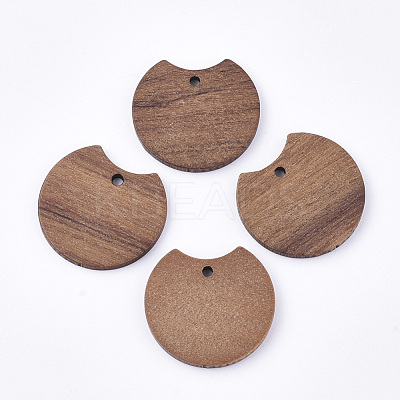 Undyed Walnut Wood Pendants X-WOOD-T023-04-1