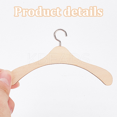 12Pcs Wood Doll Clothes Hangers AJEW-GO0001-22A-1