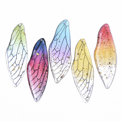 Transparent Epoxy Resin Big Pendants RESI-T046-01-1
