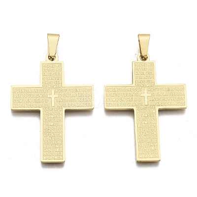 201 Stainless Steel Big Pendants STAS-R115-16G-1