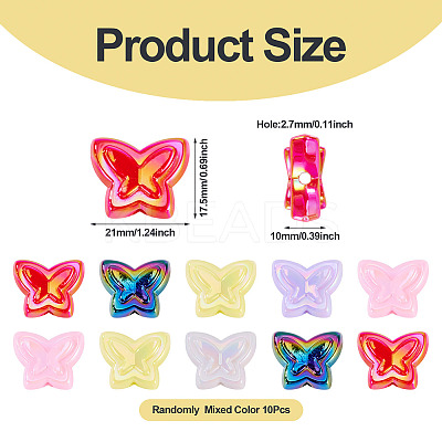 10Pcs UV Plating Opaque Acrylic Beads OACR-TA0004-08-1