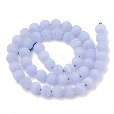 Natural Blue Lace Agate Beads Strands X-G-T106-032-1