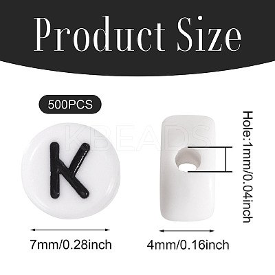 500Pcs Acrylic Beads SACR-TA0001-55K-1