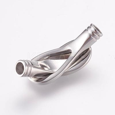 Tarnish Resistant 304 Stainless Steel Magnetic Clasps with Glue-in Ends STAS-L189-10P-1