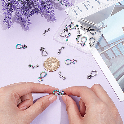 10 Sets 2 Colors 304 Stainless Steel Toggle Clasps STAS-SC0004-23-1