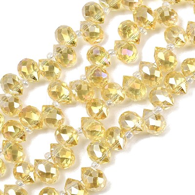 Electroplate Glass Beads Strands EGLA-D030-17-03-1