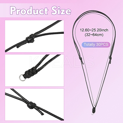30Pcs Adjustable Waxed Polyester Cord Necklace Making NJEW-YW00005-1