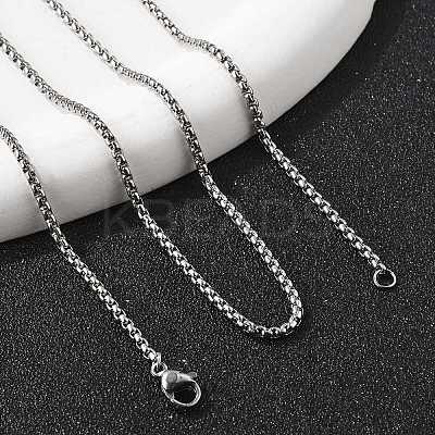 Non-Tarnish 304 Stainless Steel Rolo Chain Necklaces LS-NJEW-L047-02B-P-1