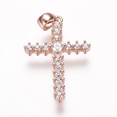 Brass Micro Pave Cubic Zirconia Pendants ZIRC-E108-10-NR-1