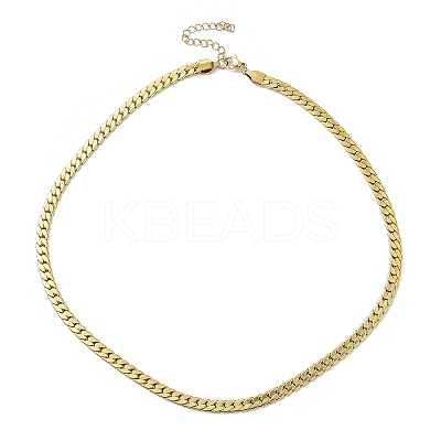 Ion Plating(IP) 304 Stainless Steel Cuban Link Chain Necklace NJEW-K249-01A-G-1