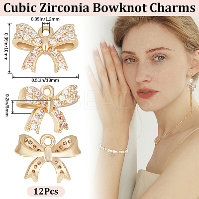 12Pcs Rack Plating Brass Micro Pave Cubic Zirconia Charms ZIRC-BBC0002-60LG-1