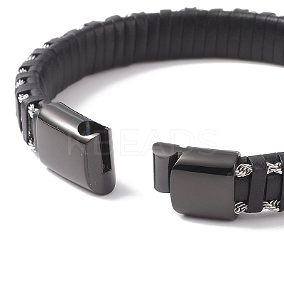 Leather Braided Cord Bracelets BJEW-E345-15-B-1