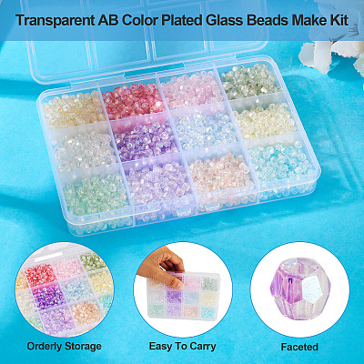 144G 12 Colors Transparent Spray Painted Glass Beads EGLA-TA0013-13-1