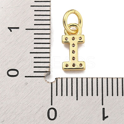 Initial Letter Brass with Cubic Zirconia Charms KK-Q814-26I-G-1
