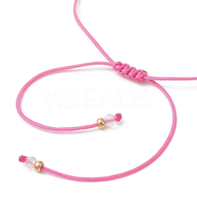 Natural Rose Quartz & Freshwater Shell Moon Charm Bracelets BJEW-MZ00303-03-1