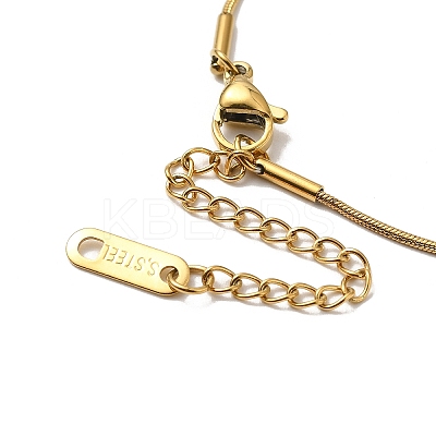 304 Stinless Steel Arch Pendant Necklaces with Round Snake Chains NJEW-H024-03G-1