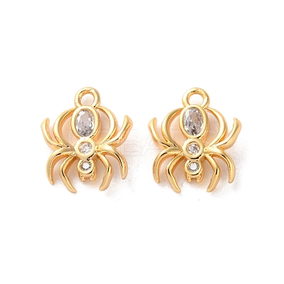 Brass Micro Pave Clear Cubic Zirconia Pendants KK-L221-022G-1