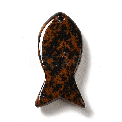 Natural Mahogany Obsidian Pendants G-G932-B16-1