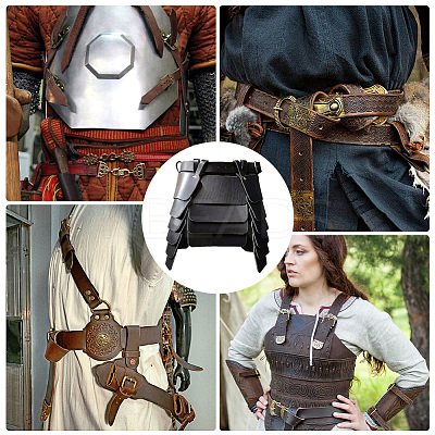 Medieval Viking PU Leather Belt Skirt AJEW-WH20077-031A-1