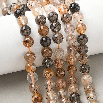 Natural Herkimer Diamond Beads Strands G-Z115-C01-8mm-1