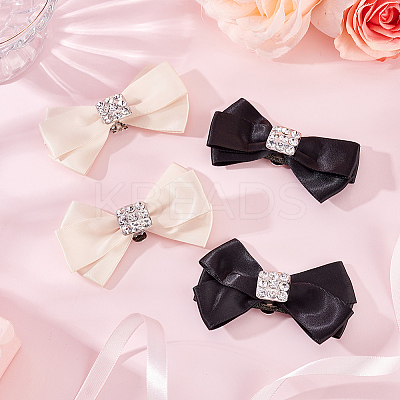 4Pcs 2 Colors Polyester Bowknot Shoe Decorations FIND-FG0002-38-1