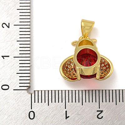 Rack Plating Brass Micro Pave Cubic Zirconia Pendants KK-I718-11G-03-1