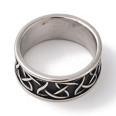 Vintage Viking 304 Stainless Steel Knot Finger Rings RJEW-U005-04AS-1