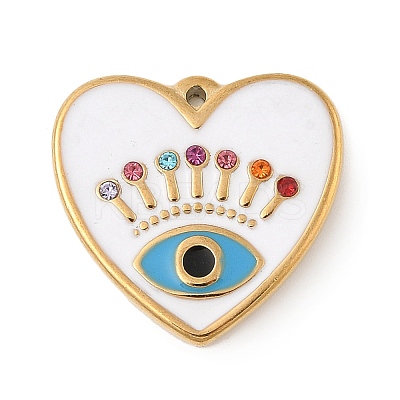 304 Stainless Steel Enamel Pendants STAS-P380-64G-04-1