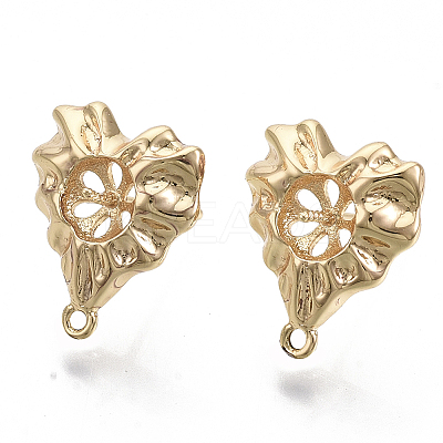 Brass Stud Earring Findings KK-N230-02-NF-1
