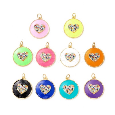 Eco-friendly Brass Micro Pave Colorful Cubic Zirconia Pendants ZIRC-Z019-46-NR-1