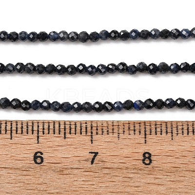 Natural Black Sapphire Beads Strands G-P625-2mm-01-1