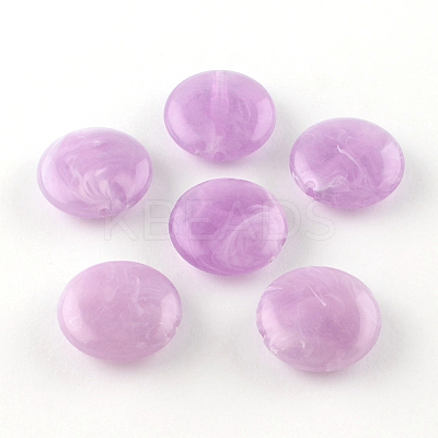 Flat Round Imitation Gemstone Acrylic Beads LS-OACR-R051-11-1