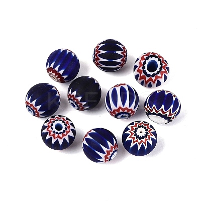 Handmade Millefiori Glass Round Beads LS-LA-N002-12B-1