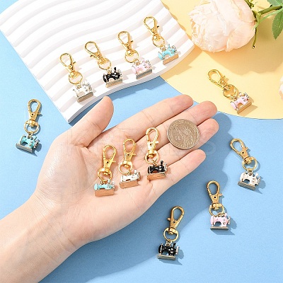 12Pcs 4 Style Alloy Enamel Pendant Decorations HJEW-YW00158-1