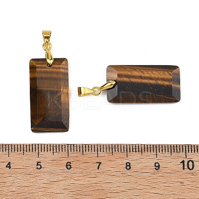 Natural Tiger Eye Faceted Pendants G-L623-03G-03-1