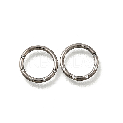 F136 Titanium Micro Pave Clear Cubic Zirconia Hoop Nose Rings AJEW-D306-05P-1