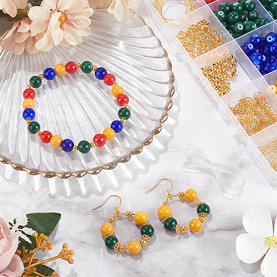 DIY Glass Beaded Bracelets & Earrings Jewelry Making Kit DIY-SP0001-20C-1