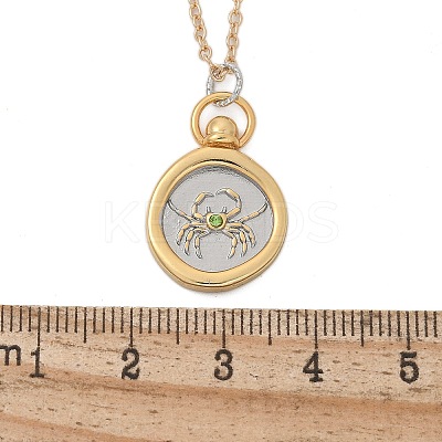 Brass Twelve Constellations Tarot Pendant Necklaces NJEW-Q006-01F-G-1