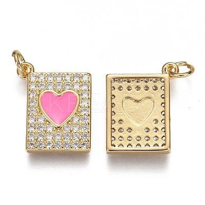 Brass Micro Pave Clear Cubic Zirconia Pendants ZIRC-B002-30G-1