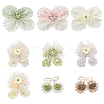 27Pcs 9 Styles Lace and CCB Embroidery Sewing Fiber DIY-CJ0003-20-1